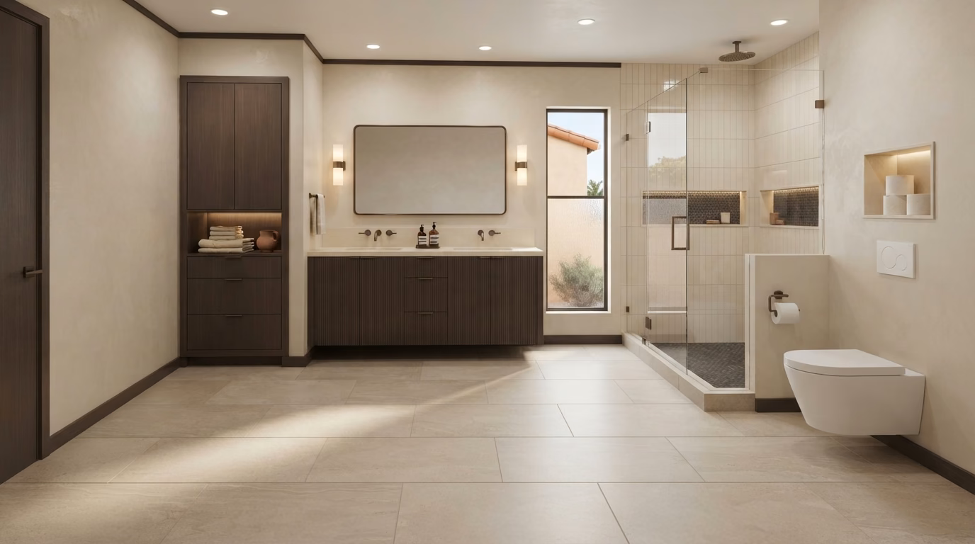 Bathroom flooring finish example