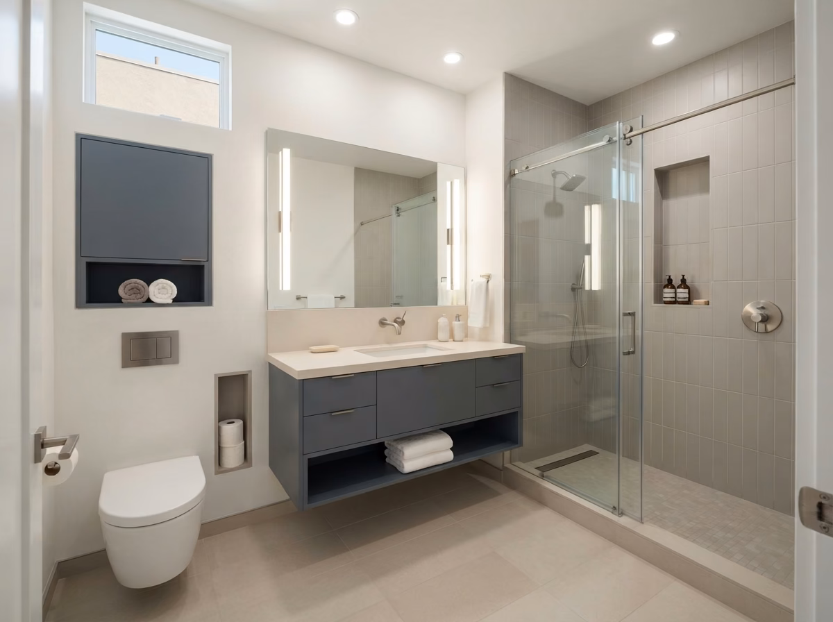 Compact bathroom remodel planning