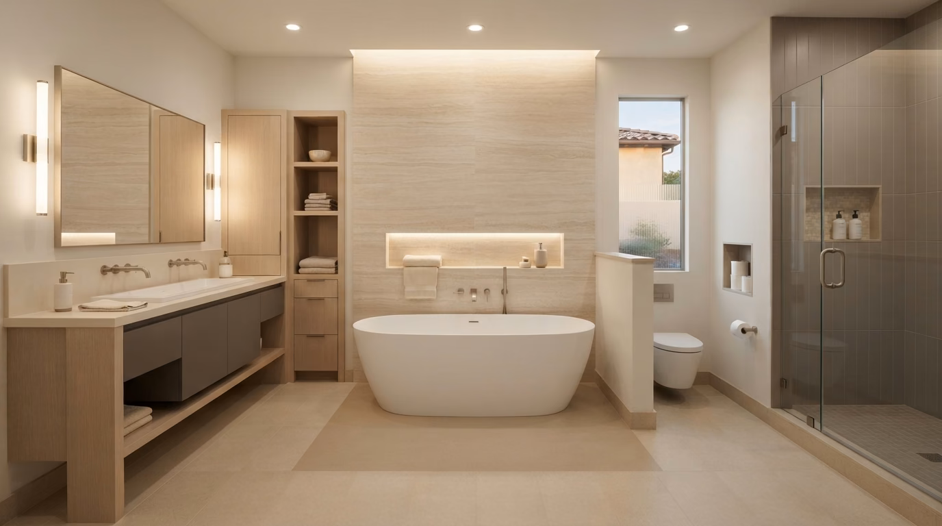 Soaking tub suite