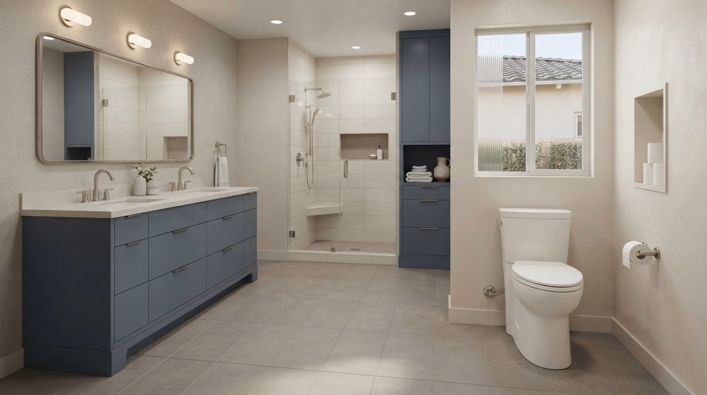 Toilet installation example
