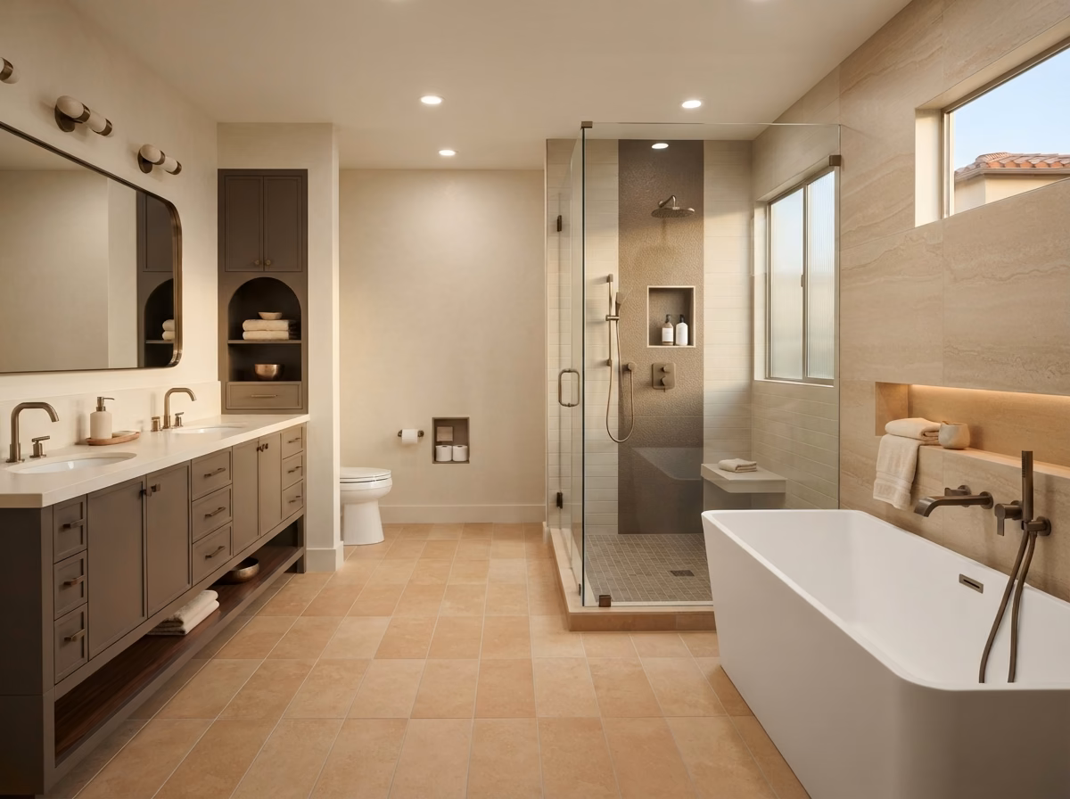 Tub and shower combination