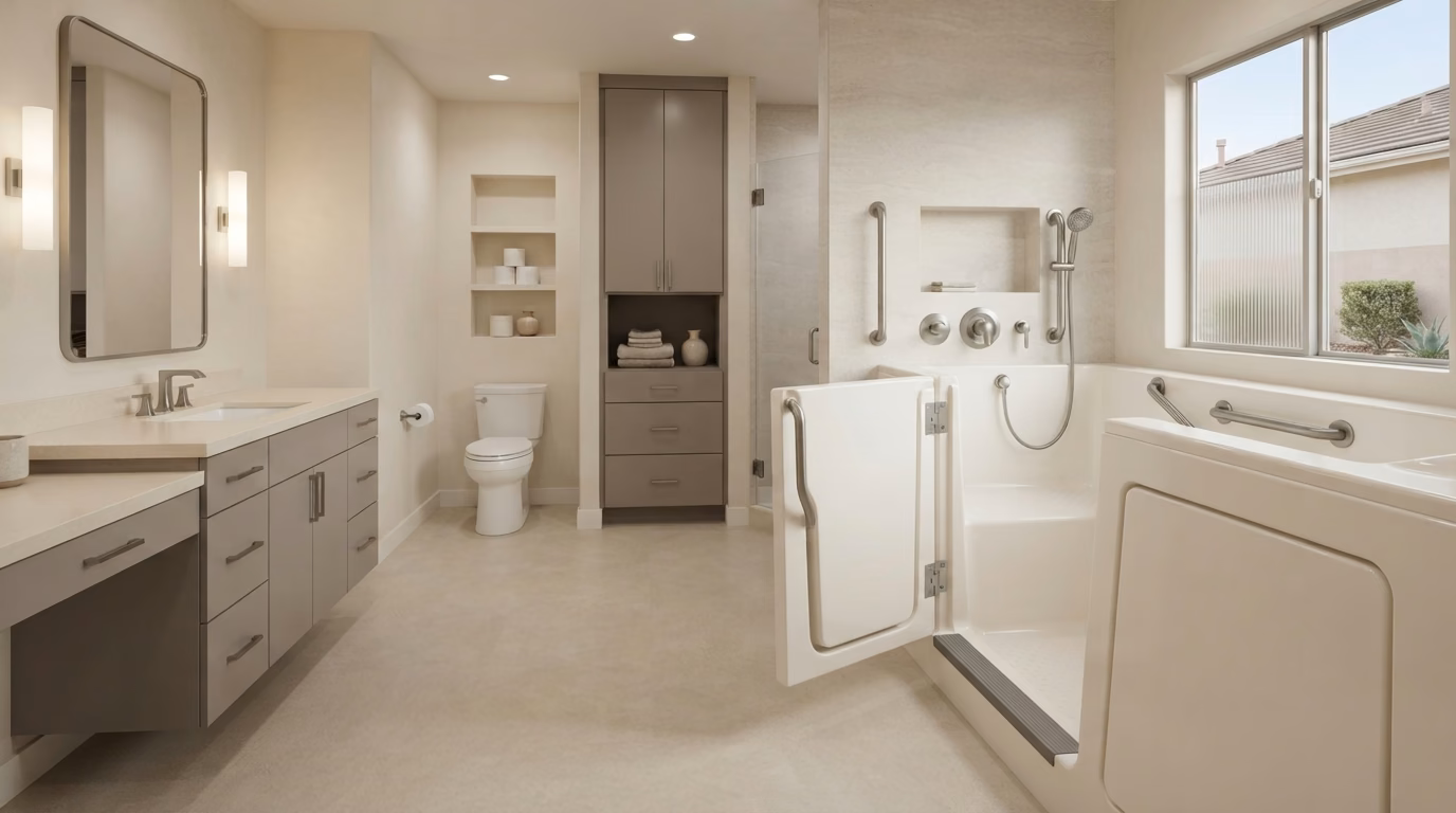 Walk-in tub installation example
