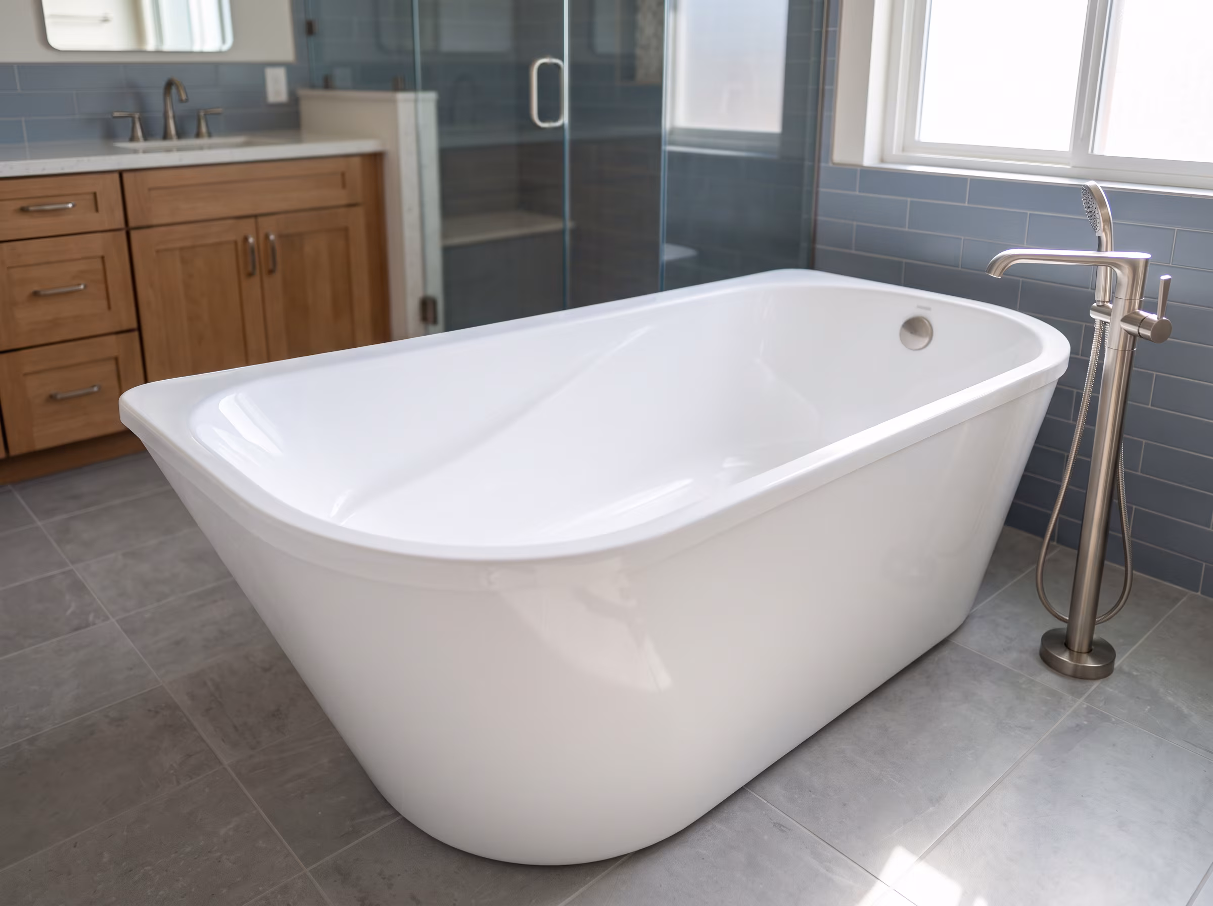 Classic enamel cast iron bathtub